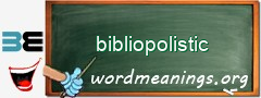 WordMeaning blackboard for bibliopolistic
